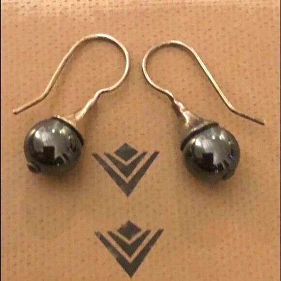 Silpada Sterling Silver 925 Hematite Earrings - Picture 1 of 5